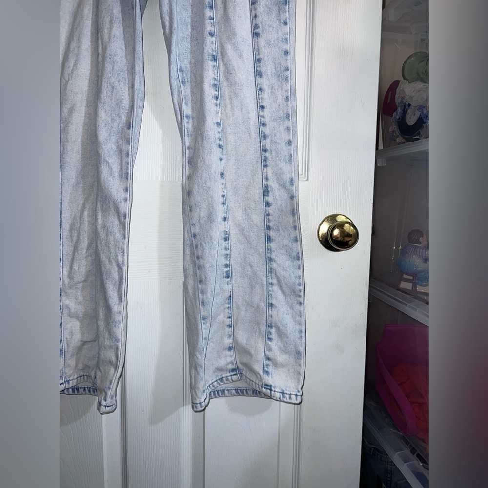 LE LIS Collection Randy Colorblock Straight Leg Jeans Sz L - Picture 5 of 15